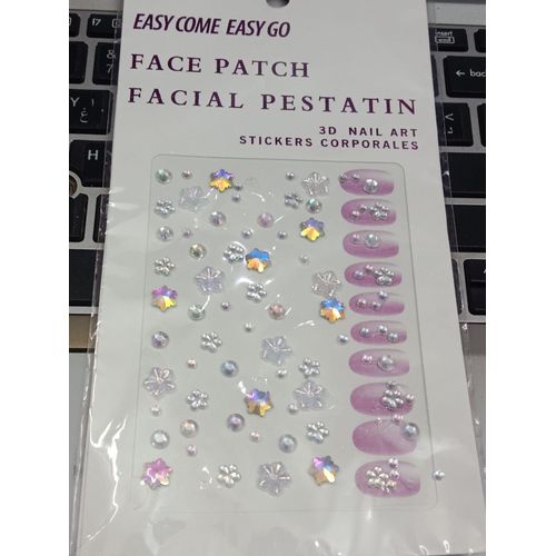 ملصقات تاتو كريستال من جواهر حجر الراين، احجار كريمة للجسم وزينة مؤقتة للعين، لتزيين الوجه والاظافر للنساء في حفلات الزفاف متعددة الالوان1 -قطعة