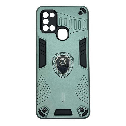 غطاء قوي مزدوج الطبقات مقاوم للصدمات مع ظهر مطفي لهاتف Samsung Galaxy A21s