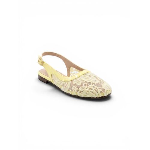 Ballerina Flat Dentelle With Buckle BF-809 - Yellow