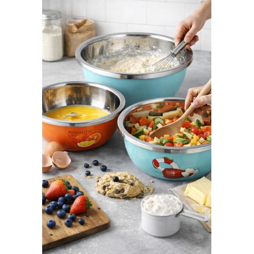 Stainless Steel Mixing Bowls Set 3 Pieces Multiple Sizes