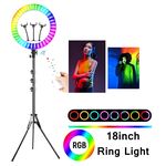 product_image_name-Generic-رينج لايت RGB مع حامل ثلاثي، إضاءة ناعمة بحلقة دائرية، امكانية تعديل الإضاءة ، دوران 360 درجة، ريموت كونترول للتحكم عن بعد – موديل MJ45-5