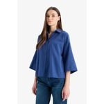 product_image_name-Defacto-Woman Shirt Neck Regular Fit Long Sleeve Shirt - Blue-3
