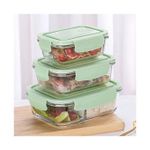 طقم حاويات الثلاجة بايركس من 3 قطع مع قفل ذكي