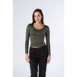 Wide Neck Long Sleeve - Dark Olive