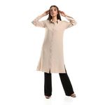 product_image_name-Kady-Self Stitches Tunic With Sided Slits - Beige-2