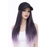 product_image_name-Generic-باروكه للنساء قبعه متوسطه الطول من الفايبر الحراري باللون الارجواني الغامق متدرج بالالوان الي الدرجات الافتح عند الاطراف-1