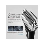 product_image_name-Kemei- KM-6558 3-in-1 Rechargeable Nose Trimmer & Hair Clipper – Multi-Function Beard Shaver, Ear & Nose Hair Remover, Sideburn Trimmer with 4-Level Adjustable Comb – Black/Silver-5