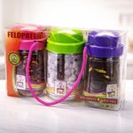 product_image_name-Generic-Glass Tea, Sugar & Coffee Storage Jar Set with Airtight Plastic Lids - 3 Pieces - Modern Kitchen Design-1