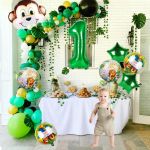 product_image_name-Generic-بالونات عيد ميلاد الأول في أدغال السفاري - عبوة من 9، قرد، الرقم 1، نجمة وبالونات رقائق حيوانات السفاري المستديرة لحفلات أول عيد ميلاد بري للطفل، حفل استقبال مولود، خلفية عيد الميلاد-2