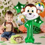 product_image_name-Generic-بالونات عيد ميلاد الأول في أدغال السفاري - عبوة من 9، قرد، الرقم 1، نجمة وبالونات رقائق حيوانات السفاري المستديرة لحفلات أول عيد ميلاد بري للطفل، حفل استقبال مولود، خلفية عيد الميلاد-4