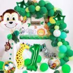 product_image_name-Generic-بالونات عيد ميلاد الأول في أدغال السفاري - عبوة من 9، قرد، الرقم 1، نجمة وبالونات رقائق حيوانات السفاري المستديرة لحفلات أول عيد ميلاد بري للطفل، حفل استقبال مولود، خلفية عيد الميلاد-6