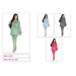 product_image_name-Dadoush-Dadosh Maternity Velvet Pajamas Set for Women, Multi Color Available, Soft and Warm Velvet Maternity Clothes Set with Zipper Front-2