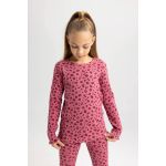 product_image_name-Defacto-Girl Regular Fit Knitted Pyjamas - Purple-2