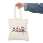 product_image_name-Generic-توتي باج طيور مضحكة  - شنطة قماش دك ثقيل Funny Birds on Branch Tote Bag-1