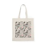product_image_name-Generic-توتي باج لعيد الحب - شنطة قماش دك ثقيل Black and Pink Valentines Day Patterns Tote Bag-2