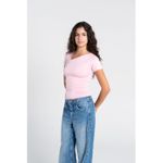 OUTDATED Asymmetrical V Neck Top - Light Pink