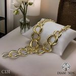 product_image_name-3Diamonds-Chunky Gold-Plated Chain Necklace For Women – Statement Piece-2