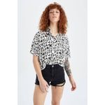 product_image_name-Defacto-Woman Shirt Neck Relax Fit Short Sleeve Shirt - Black-4