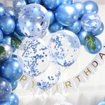 product_image_name-Generic-40 قطعة بالونات زينة بحجم 12 بوصة من اللاتكس الأزرق مع كونفيتي الفويل و3 قطع شريط لحفلات الزفاف وأعياد الميلاد والحفلات التخرج (أزرق)-4