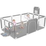 product_image_name-Generic-Baby Playpen Fence With Basketball Hoop And 2 Goals (grey)-1
