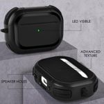 product_image_name-Generic-حافظة حماية متينة  متوافقة مع سماعات ايربودز برو الجيل الثالث (2025)، حافظة حماية صلبة مع سلسلة مفاتيح معدنية لسماعات ايربودز برو 3 (اسود)-2