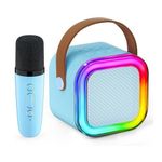 product_image_name-Bdt-Bdt. جهاز كاريوكي لاسلكي للأطفال K-22 ميكروفون و مكبر صوت بلوتوث محمول صغير احترافي - ألعاب غناء موسيقى - ازرق-1