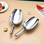 product_image_name-Generic-مجرفة ثلج - مغرفة من الفولاذ المقاوم للصدأ للخدمة الشاقة مع قبضة مريحة لتغذية الحيوانات الأليفة والحلويات والأطعمة الأخرى بسهولة، تتميز بتصميم مقاوم للصدأ (نموذج .A -2PCS)-1