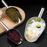 product_image_name-Generic-مجرفة ثلج - مغرفة من الفولاذ المقاوم للصدأ للخدمة الشاقة مع قبضة مريحة لتغذية الحيوانات الأليفة والحلويات والأطعمة الأخرى بسهولة، تتميز بتصميم مقاوم للصدأ (نموذج .A -2PCS)-2