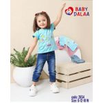 طقم خروج بناتي مكون من قطعتين - تيشيرت مع بنتكور جينز