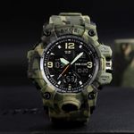 product_image_name-Skmei-Men's Military Camouflage Sport Watch - Dual Display Analog-Digital - Green-3