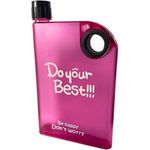 product_image_name-Generic-A5 400ml Portable Flat Water Bottle, Ultra Slim Reusable Leakproof Crystal Drinking Bottle for School, Office, Travel, Sports, Outdoor Activities, BPA Free (Pink)-1