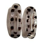 Twin Set of printed Hair Clips in Brown and White