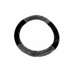 Winter fur steering wheel cover – black x gray