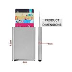 product_image_name-Generic-محفظة حامل بطاقات الائتمان مع حماية تقنية RFID، إخراج 6 إلى 8 بطاقات بنقرة واحدة - فضي-3