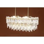 Kandil نجفة كريستال دائرية مخططة على شكل تاج مع كريستالات ذهبية سوليتير من قنديل، 80*30 سم - موديل 5745