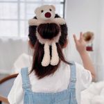 product_image_name-Generic-Plush bear-shaped elastic hair clip, cute hair accessory for girls, small bear design hair clip-2