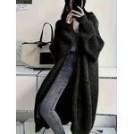 Loca كارديجان اوفر سايز صوف حريمي طويل مفتوح من الامام