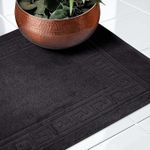 product_image_name-Signoola-دواسه حمام فاخر بطراز يوناني – منشفة أرضية من قطعة واحدة – مقاومة للانزلاق و ماصة – قطن فندقي سبا للاستحمام/حوض الاستحمام (ليس سجادة حمام)، 50 * 70 سم، لون أسود.-5