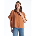 product_image_name-LC Waikiki-قميص نسائي بأكمام قصيرة وتصميم واسع ومظهر الكتان-1