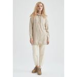 product_image_name-Defacto-Woman Hooded Regular Fit Tunic - Beige-4