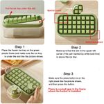 product_image_name-Generic-صينية مكعبات الثلج مع غطاء وصندوق، 2 قطعة من صواني مكعبات الثلج للفريزر، 64 قطعة قالب مكعبات الثلج (أخضر)-3
