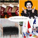 product_image_name-Generic-قطعتان من قماش الفرو الصناعي بتصميم مربع، قماش فرو شاجي منفوش لتغطية الكرسي، رقع تزيين الملابس مناسبة للحرف اليدوية، 5 سم * 1.5 متر (أسود، أبيض)-4