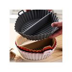 product_image_name-Generic-Silicone Air Fryer Liner, Divided Two Compartments, 22cm, Silicone Baking Liner for Air Fryer Heat Resistant-2