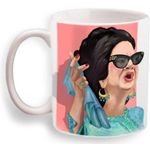 Om Kalthum Porcelain Mug - 300 Ml - Multicolor