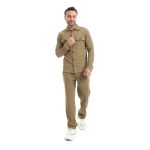 product_image_name-Red Circle-طقم بنطلون بلون كاكي بأزرار وإغلاق مرن عند الخصر-1