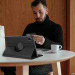 product_image_name-Generic-حافظة حماية من متوافقة مع تابلت هواوي ميت باد اس اي 11 انش 2024، غطاء واقي قائم يدور 360 درجة، أسود-6