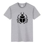 Pharaonic scarab/ Cotton T-shirt (Grey) Size  (M)
