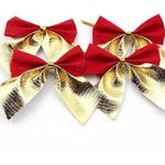 product_image_name-Generic-مجموعة فيونكات زينة مع شريط ذهبي – 6 قطع لتزيين شجرة الكريسماس والهدايا – لون أحمر-1