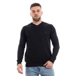 product_image_name-Kubo-سويت شيرت كابو بسحاب على شكل حرف V مع تصميم مضلع - أسود-1