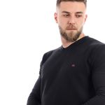 product_image_name-Kubo-سويت شيرت كابو بسحاب على شكل حرف V مع تصميم مضلع - أسود-4